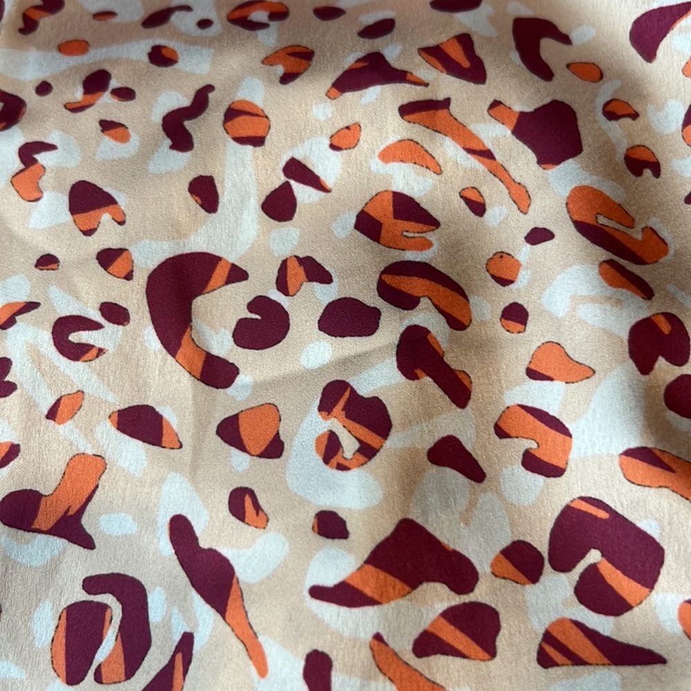 Amanda Uprichard New York Satin Animal Print Robe Burgundy Orange OSP (Sz 12-20) - Picture 6 of 10